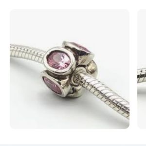 Authentic Pandora Oval Lights Pink Cubic Zirconia Charm Retired